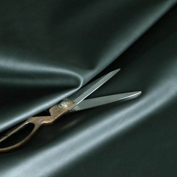 Sulmona Faux Leather Smooth Effect In Green Colour Upholstery Fabric CTR-1477