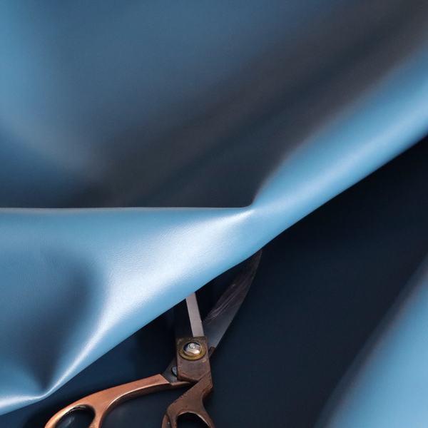 Sulmona Faux Leather Smooth Effect In Teal Blue Colour Upholstery Fabric CTR-1478