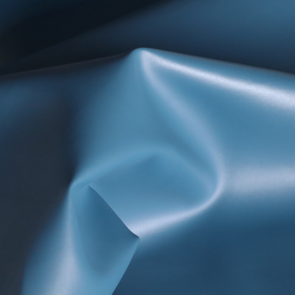 Sulmona Faux Leather Smooth Effect In Teal Blue Colour Upholstery Fabric CTR-1478