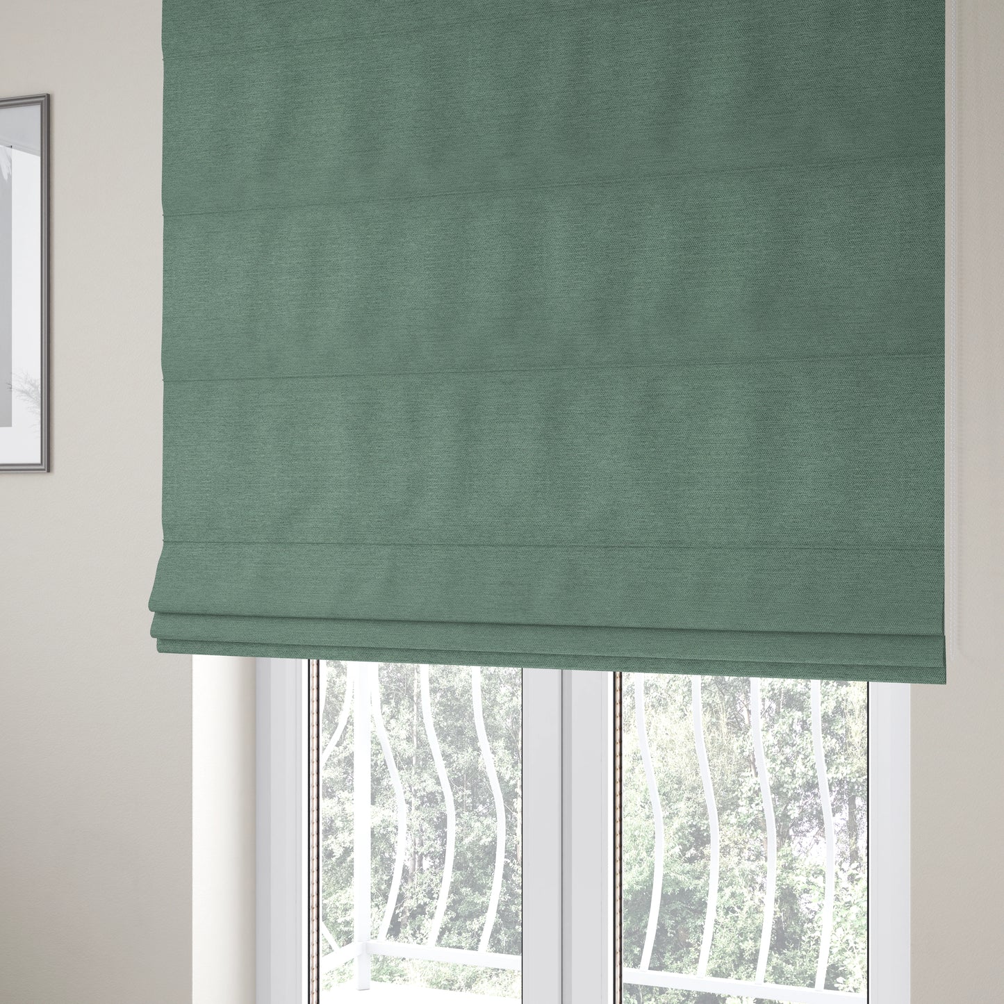 Miami Soft Plain Weave Water Repellent Green Upholstery Fabric CTR-1489 - Roman Blinds