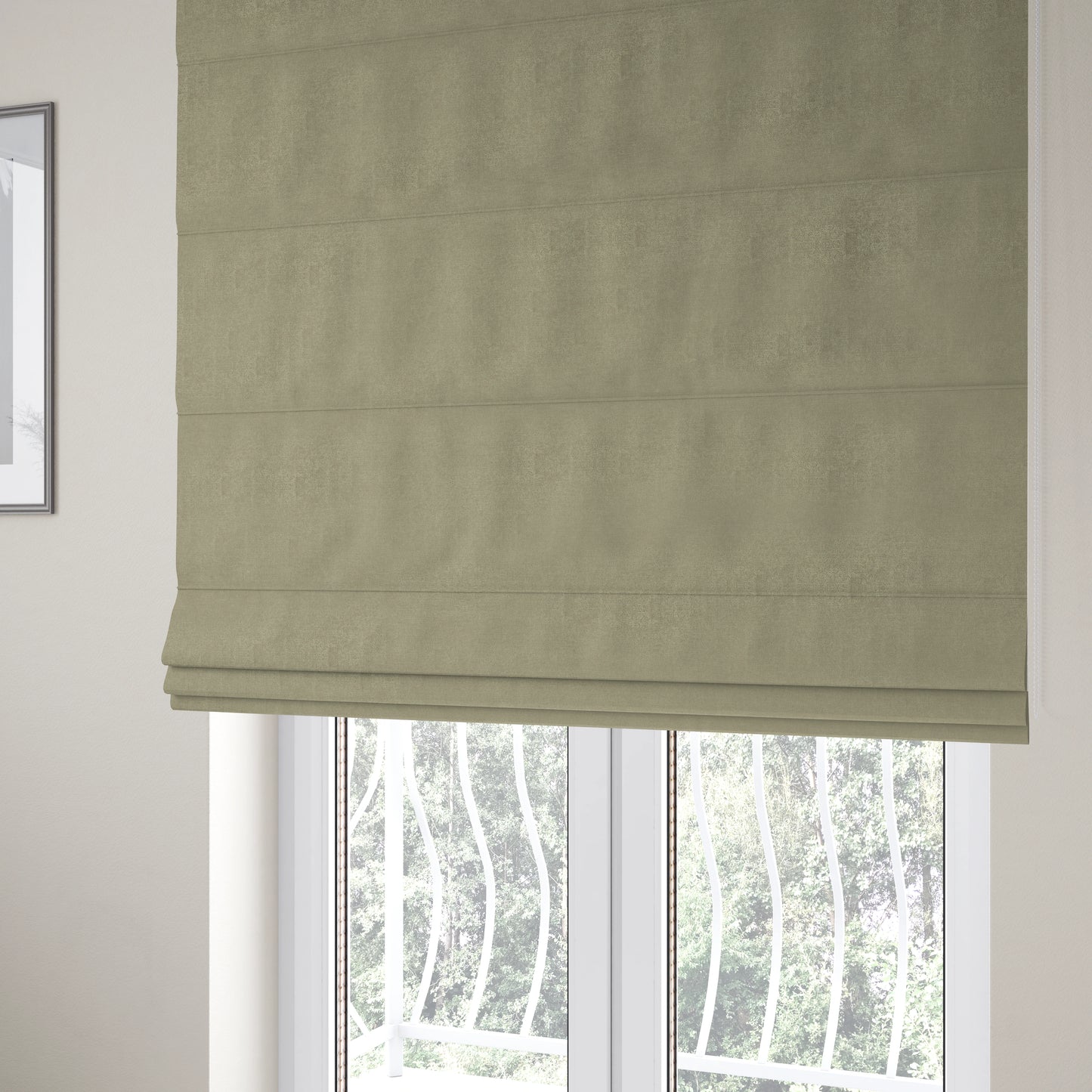 Melbourne Chenille Plain Beige Upholstery Fabric CTR-1512 - Roman Blinds