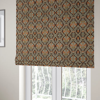 Legacy Damask Collection Exotic Rich Floral Pattern Brown Colour Upholstery Fabric CTR-152 - Roman Blinds