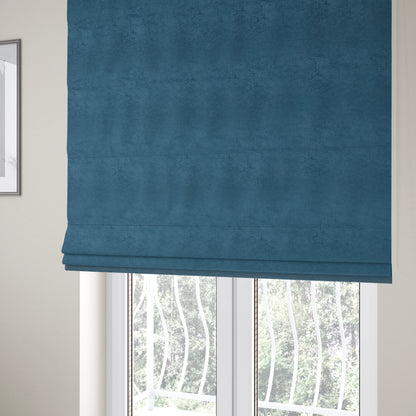 Melbourne Chenille Plain Blue Upholstery Fabric CTR-1521 - Roman Blinds