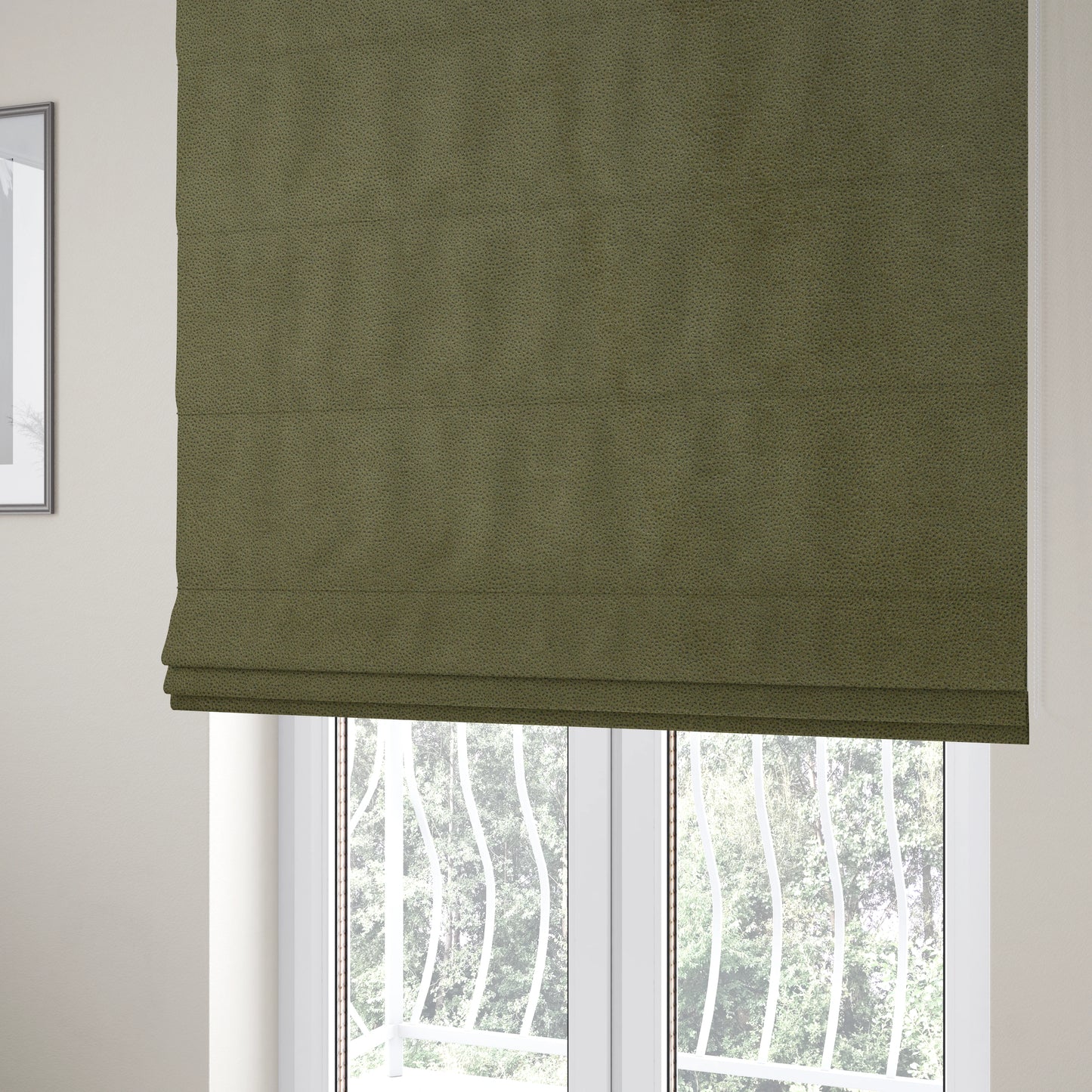 Wilson Soft Suede Green Colour Upholstery Fabric CTR-1529 - Roman Blinds