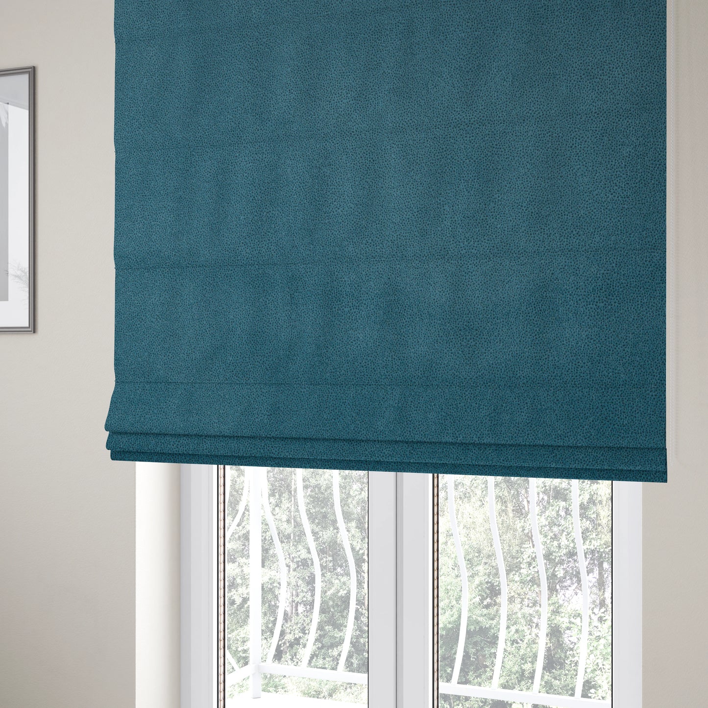 Wilson Soft Suede Blue Colour Upholstery Fabric CTR-1533 - Roman Blinds