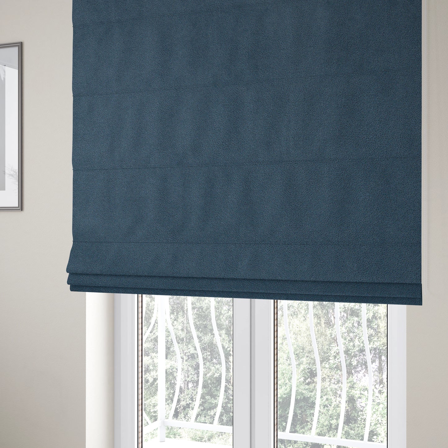 Wilson Soft Suede Blue Colour Upholstery Fabric CTR-1534 - Roman Blinds