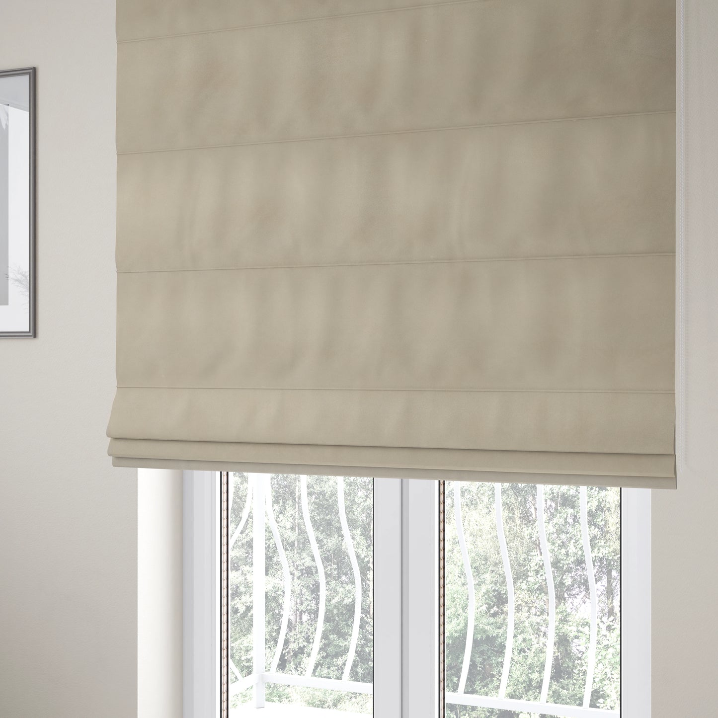 Wilson Soft Suede Beige Colour Upholstery Fabric CTR-1536 - Roman Blinds