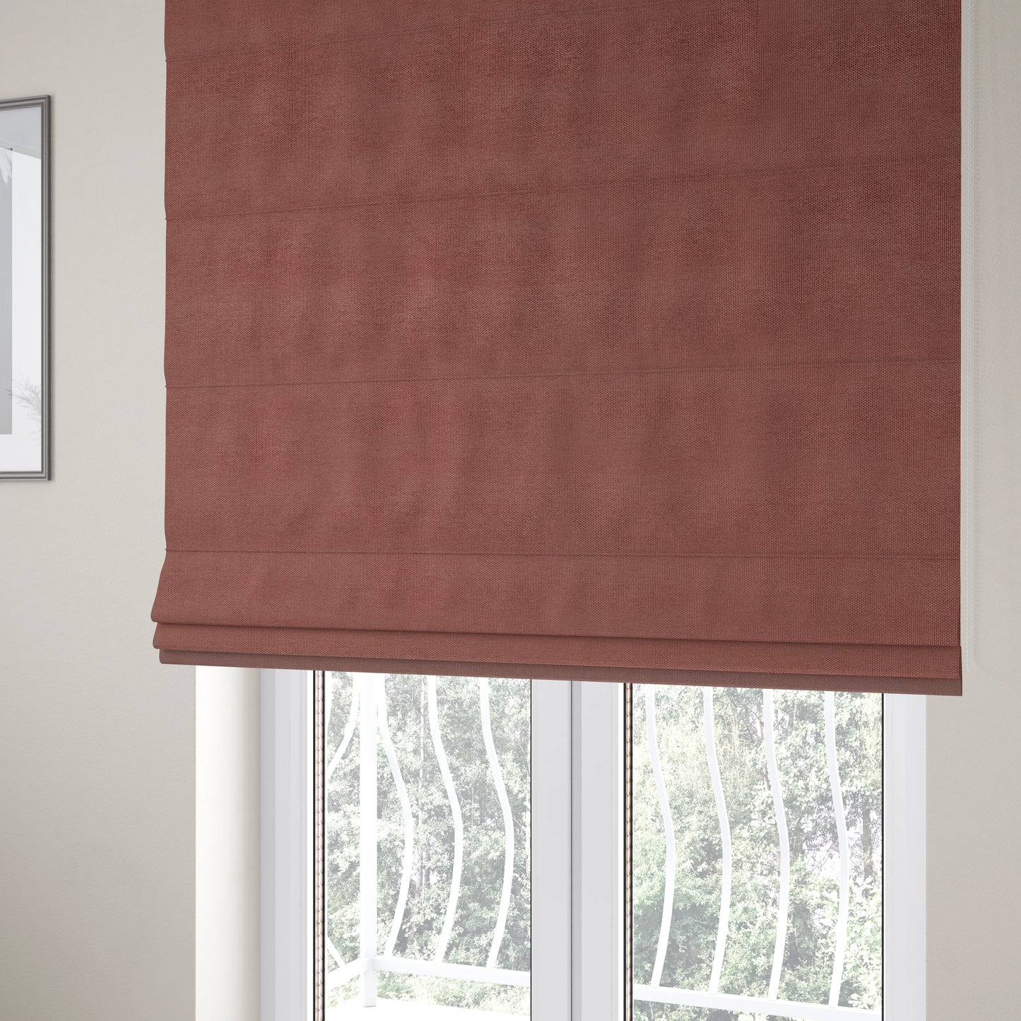 Windsor Soft Basket Weave Clean Easy Raspberry Red Upholstery Fabric CTR-1557 - Roman Blinds