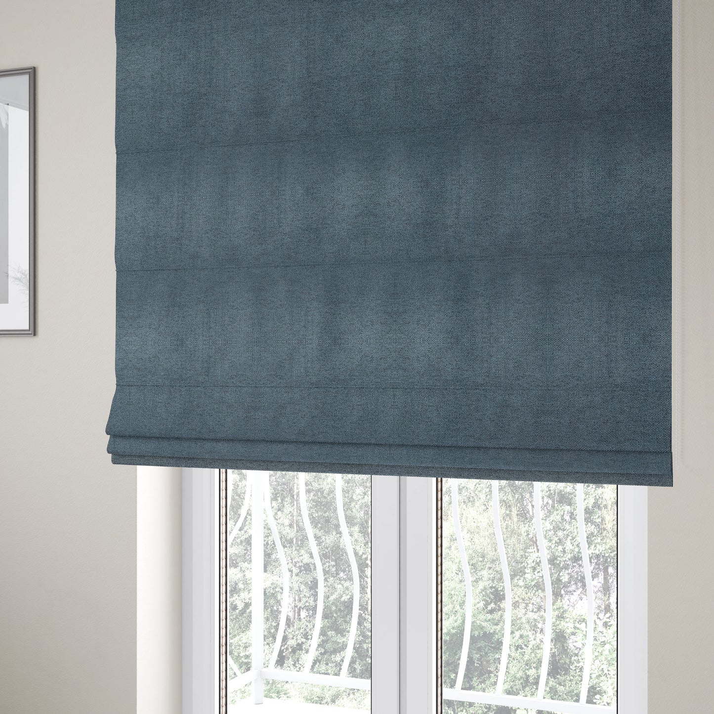 Windsor Soft Basket Weave Clean Easy Light Blue Upholstery Fabric CTR-1562 - Roman Blinds