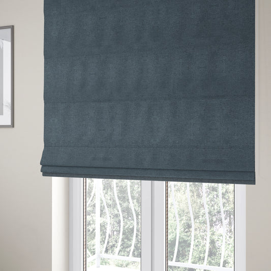 Windsor Soft Basket Weave Clean Easy Navy Blue Upholstery Fabric CTR-1563 - Roman Blinds