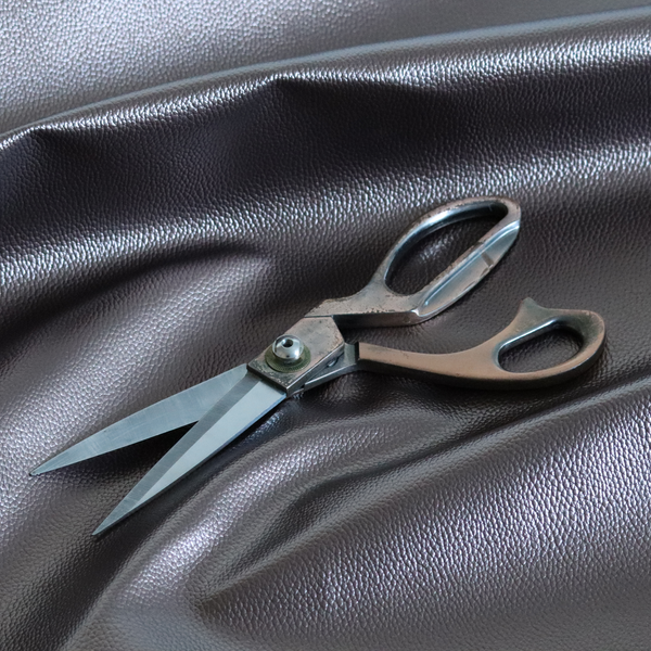 Venosa Plain Faux Leather Look In Copper Brown Colour Upholstery Fabric CTR-1570