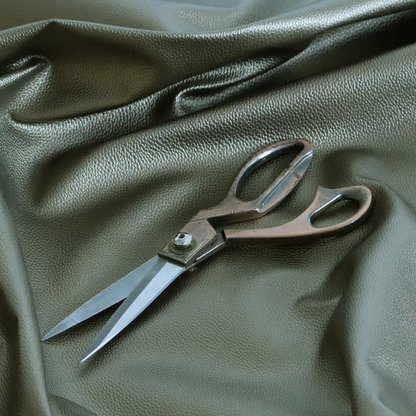 Venosa Plain Faux Leather Look In Bronze Gold Colour Upholstery Fabric CTR-1571