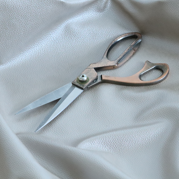 Venosa Plain Faux Leather Look In Platinum Colour Upholstery Fabric CTR-1572