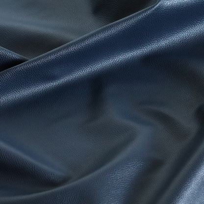 Venosa Plain Faux Leather Look In Navy Blue Colour Upholstery Fabric CTR-1573