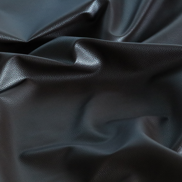 Venosa Plain Faux Leather Look In Coco Brown Colour Upholstery Fabric CTR-1574