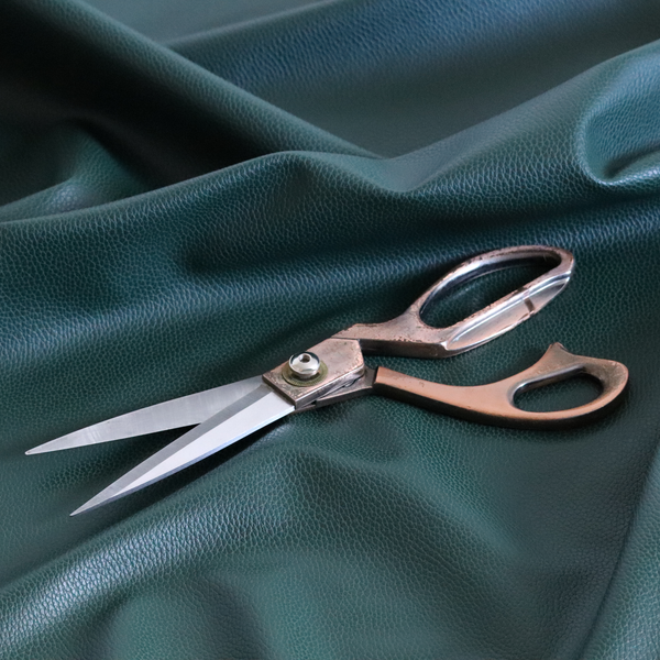 Venosa Plain Faux Leather Look In Army Green Colour Upholstery Fabric CTR-1575