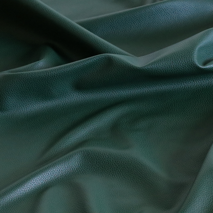 Venosa Plain Faux Leather Look In Army Green Colour Upholstery Fabric CTR-1575