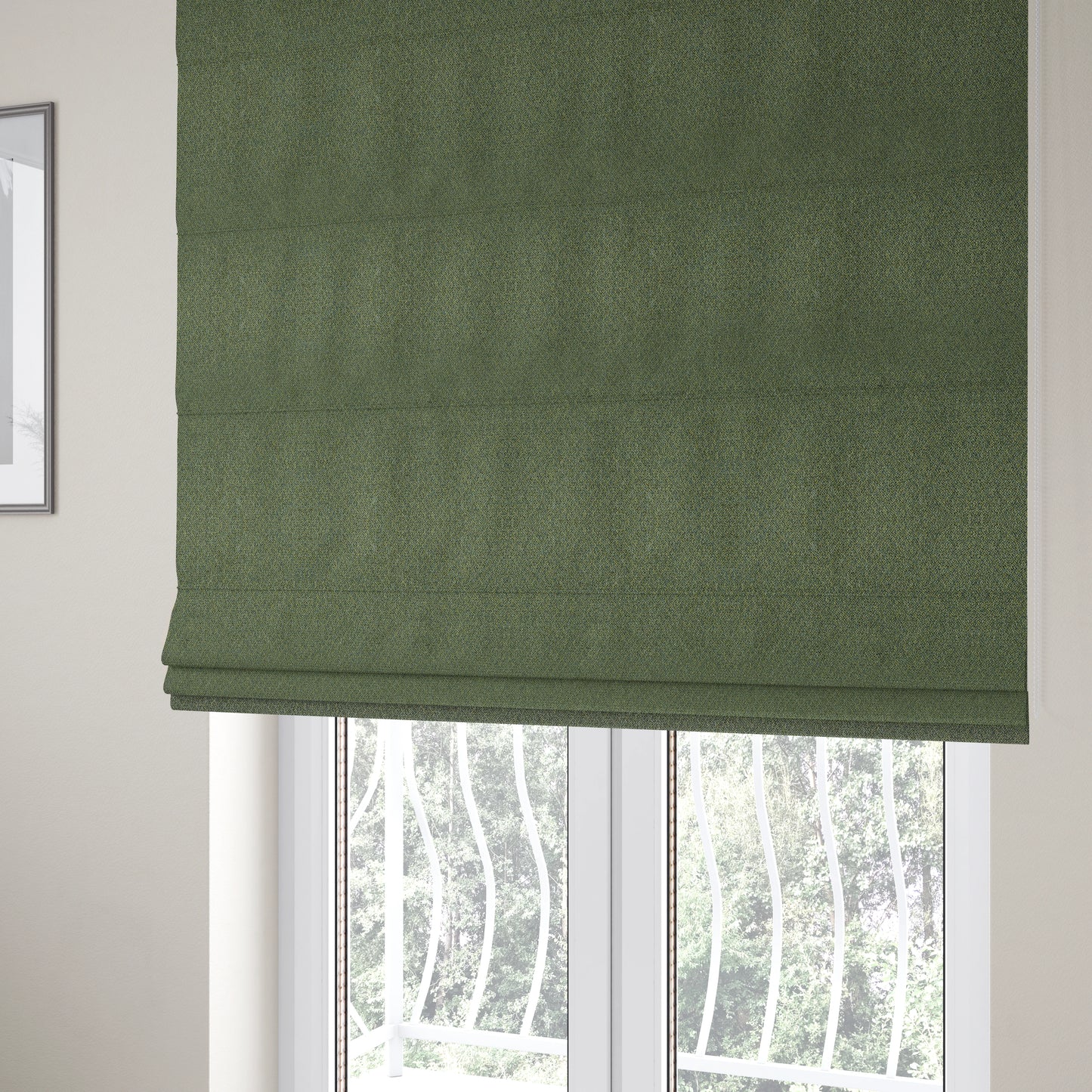 Sunrise Textured Chenille Clean Easy Green Blue Upholstery Fabric CTR-1575 - Roman Blinds