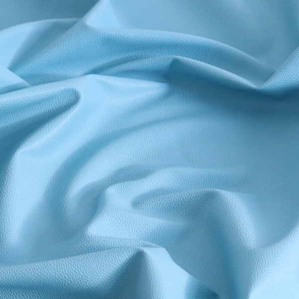 Venosa Plain Faux Leather Look In Baby Blue Colour Upholstery Fabric CTR-1578