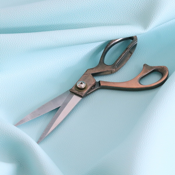 Venosa Plain Faux Leather Look In Aqua Blue Colour Upholstery Fabric CTR-1579