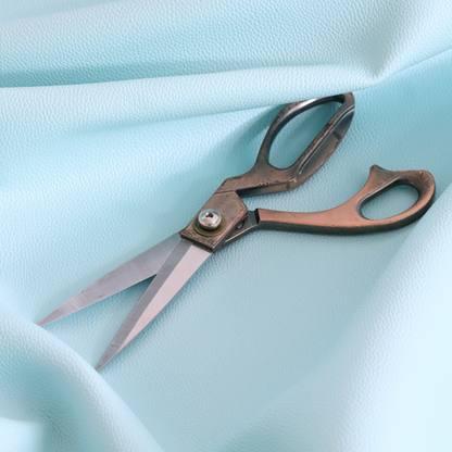 Venosa Plain Faux Leather Look In Aqua Blue Colour Upholstery Fabric CTR-1579