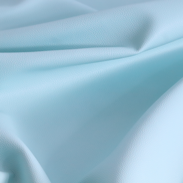 Venosa Plain Faux Leather Look In Aqua Blue Colour Upholstery Fabric CTR-1579