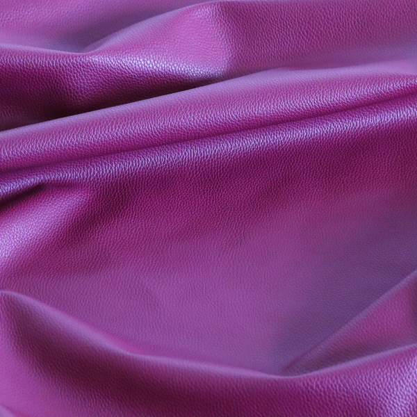 Venosa Plain Faux Leather Look In Magenta Colour Upholstery Fabric CTR-1581