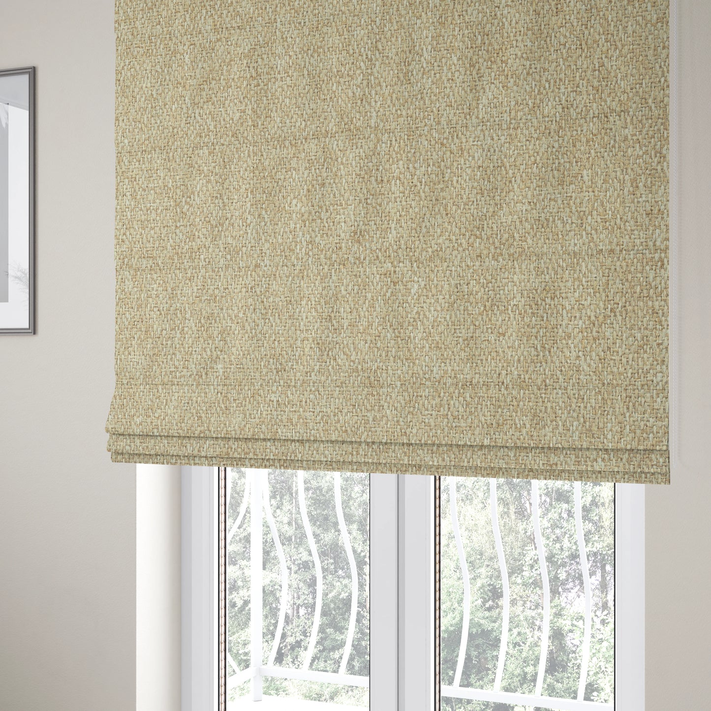 Sunrise Textured Chenille Clean Easy Cream Upholstery Fabric CTR-1581 - Roman Blinds