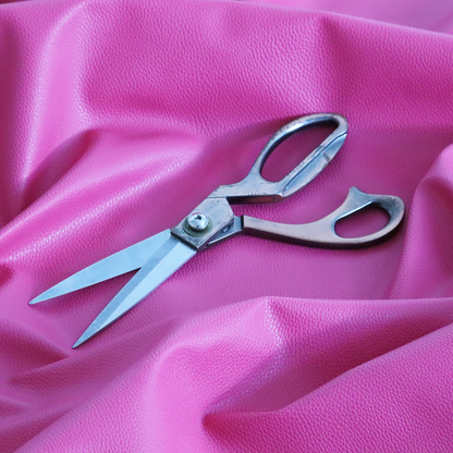 Venosa Plain Faux Leather Look In Pink Colour Upholstery Fabric CTR-1582