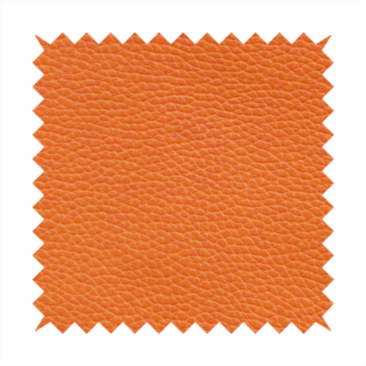Venosa Plain Faux Leather Look In Orange Colour Upholstery Fabric CTR-1586