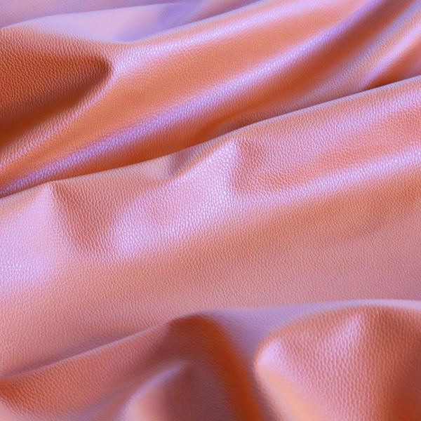 Venosa Plain Faux Leather Look In Orange Colour Upholstery Fabric CTR-1586