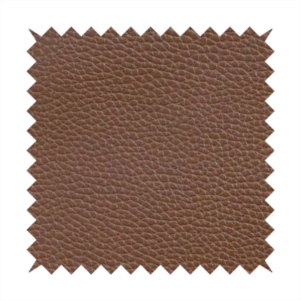 Venosa Plain Faux Leather Look In Tan Brown Colour Upholstery Fabric CTR-1587
