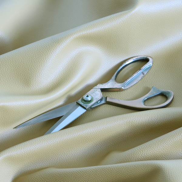 Venosa Plain Faux Leather Look In Mustard Yellow Colour Upholstery Fabric CTR-1588