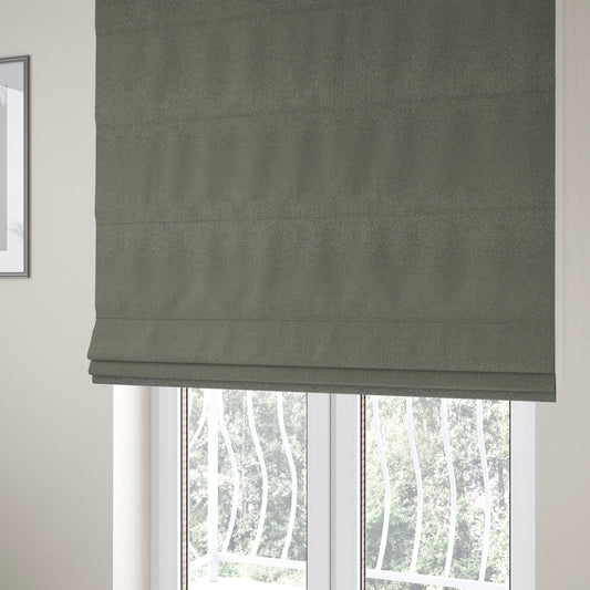 Sunrise Textured Chenille Clean Easy Grey Upholstery Fabric CTR-1589 - Roman Blinds