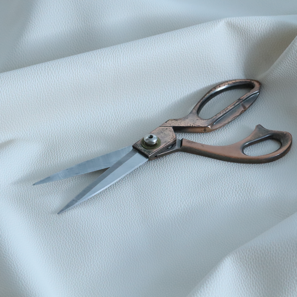 Venosa Plain Faux Leather Look In Cream Colour Upholstery Fabric CTR-1590