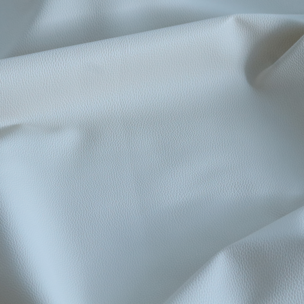 Venosa Plain Faux Leather Look In Cream Colour Upholstery Fabric CTR-1590