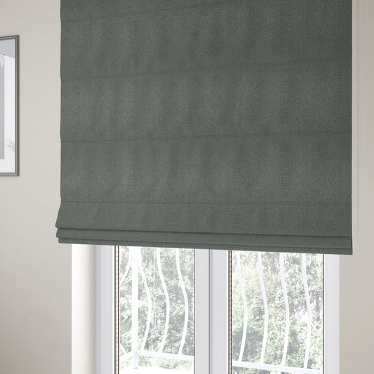 Sunrise Textured Chenille Clean Easy Dark Grey Upholstery Fabric CTR-1590 - Roman Blinds