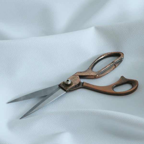 Venosa Plain Faux Leather Look In White Colour Upholstery Fabric CTR-1591