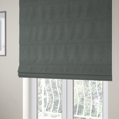 Sunrise Textured Chenille Clean Easy Dark Grey Upholstery Fabric CTR-1591 - Roman Blinds