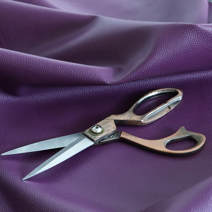 Venosa Plain Faux Leather Look In Purple Colour Upholstery Fabric CTR-1592