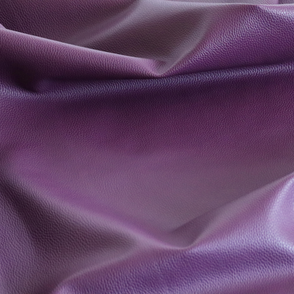Venosa Plain Faux Leather Look In Purple Colour Upholstery Fabric CTR-1592