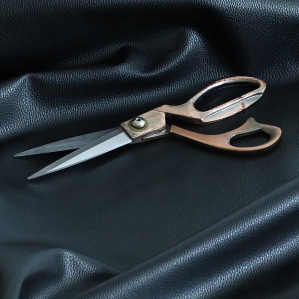 Venosa Plain Faux Leather Look In Black Colour Upholstery Fabric CTR-1593