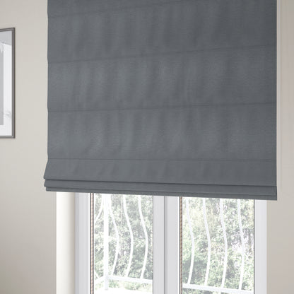 Manekpore Soft Plain Chenille Water Repellent Grey Upholstery Fabric CTR-1596 - Roman Blinds