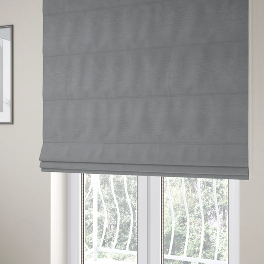 Manekpore Soft Plain Chenille Water Repellent Grey Beige Upholstery Fabric CTR-1598 - Roman Blinds