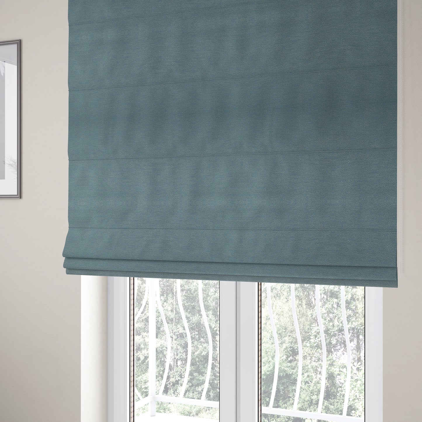 Manekpore Soft Plain Chenille Water Repellent Light Blue Upholstery Fabric CTR-1608 - Roman Blinds