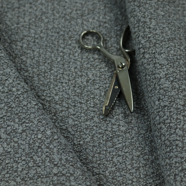 Balmoral Hard Wearing Boucle Upholstery Fabric Smoke Grey Colour CTR-1623 - Handmade Cushions