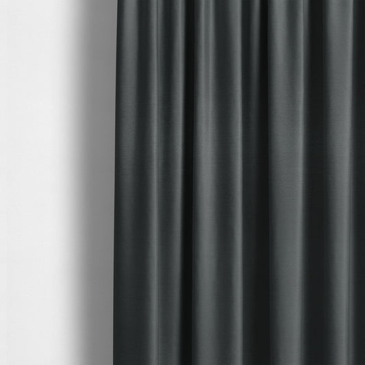 Spirit Plain Chenille Water Repellent Black Upholstery Fabric CTR-1623 - Made To Measure Curtains