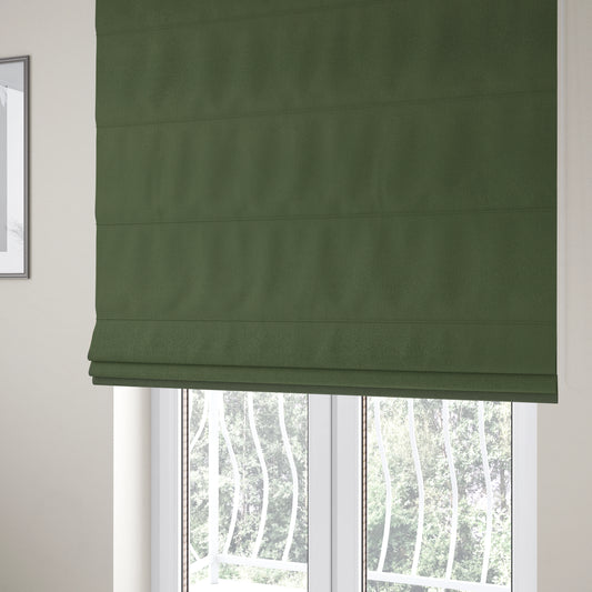 Jordan Soft Touch Chenille Plain Water Repellent Green Upholstery Fabric CTR-1633 - Roman Blinds