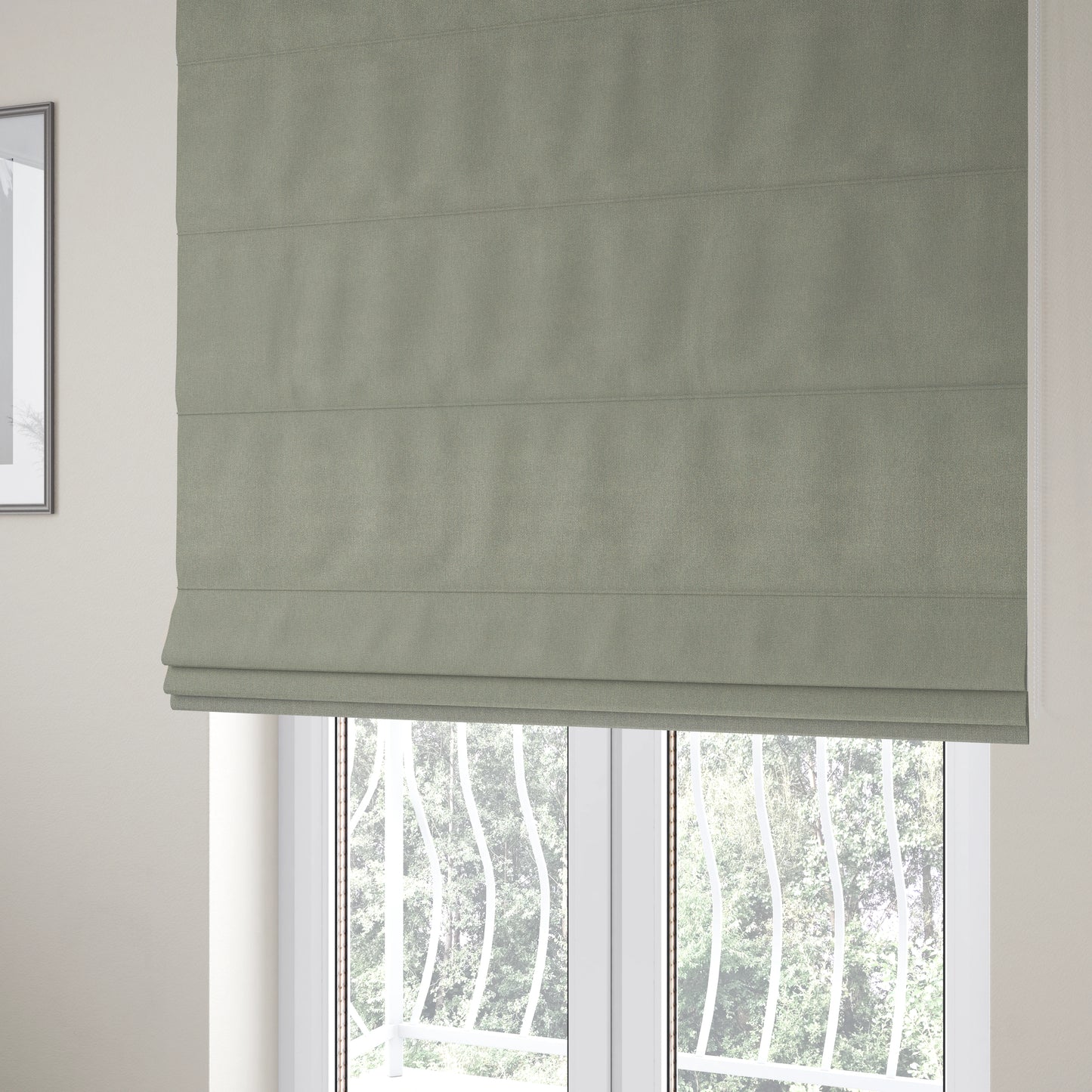 Jordan Soft Touch Chenille Plain Water Repellent Mint Blue Upholstery Fabric CTR-1634 - Roman Blinds