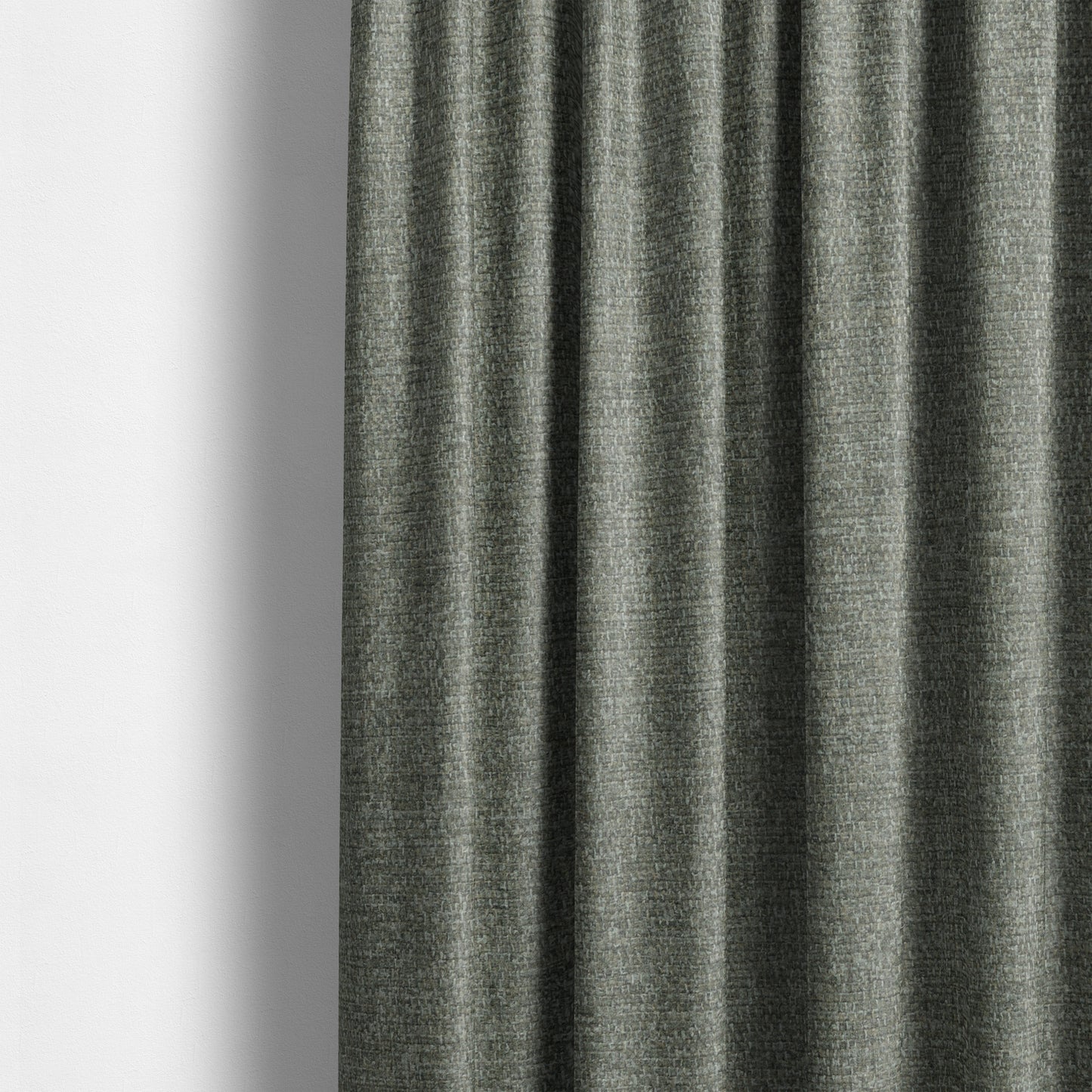 Jordan Soft Touch Chenille Plain Water Repellent Natural With Slate Grey Upholstery Fabric CTR-1639 - Made To Measure Curtains